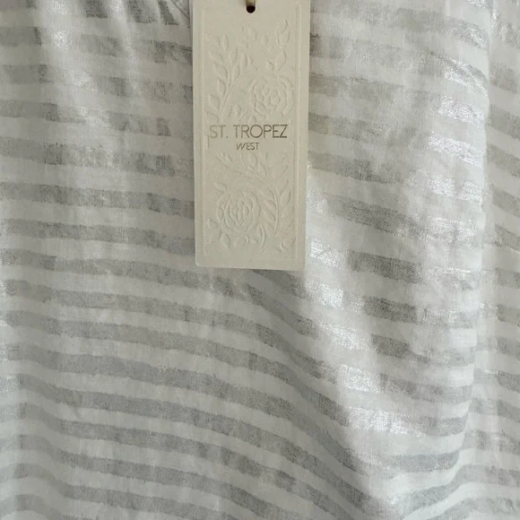 St. Tropez Silver Striped Tank Top - Picture 3 of 3